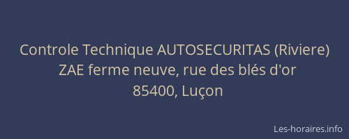 Controle Technique AUTOSECURITAS (Riviere)