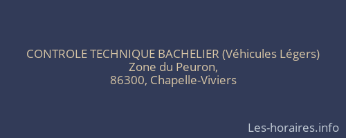 CONTROLE TECHNIQUE BACHELIER (Véhicules Légers)