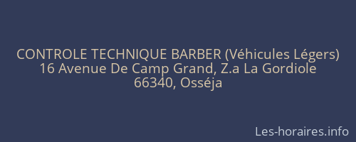 CONTROLE TECHNIQUE BARBER (Véhicules Légers)