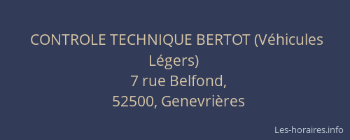 CONTROLE TECHNIQUE BERTOT (V&eacute;hicules L&eacute;gers)