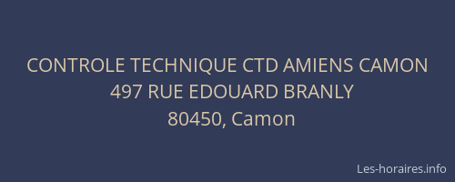 CONTROLE TECHNIQUE CTD AMIENS CAMON