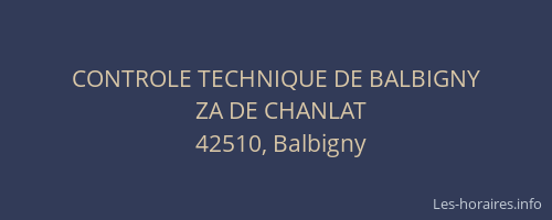 CONTROLE TECHNIQUE DE BALBIGNY