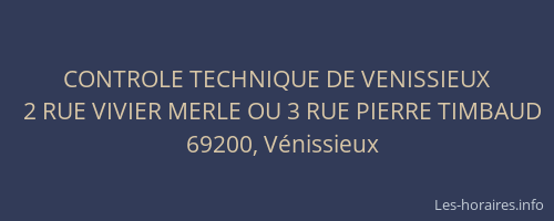 CONTROLE TECHNIQUE DE VENISSIEUX