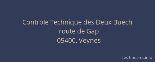 Controle Technique des Deux Buech