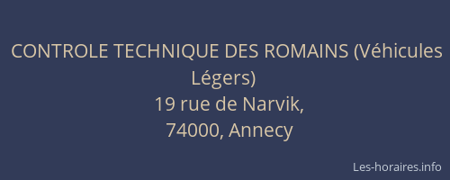 CONTROLE TECHNIQUE DES ROMAINS (Véhicules Légers)