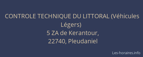 CONTROLE TECHNIQUE DU LITTORAL (V&eacute;hicules L&eacute;gers)