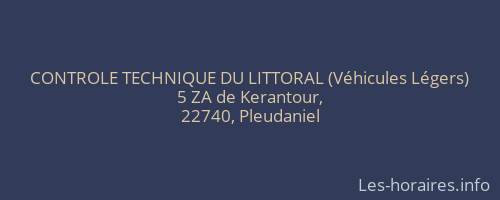 CONTROLE TECHNIQUE DU LITTORAL (Véhicules Légers)