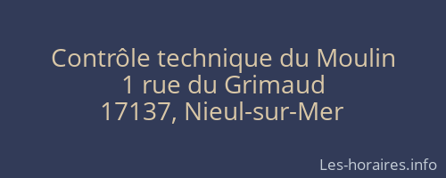 Contrôle technique du Moulin