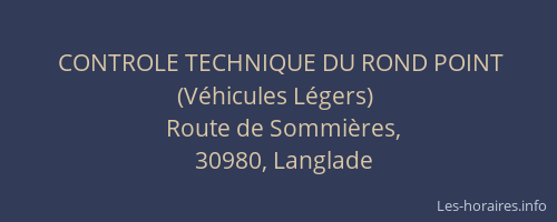 CONTROLE TECHNIQUE DU ROND POINT (V&eacute;hicules L&eacute;gers)