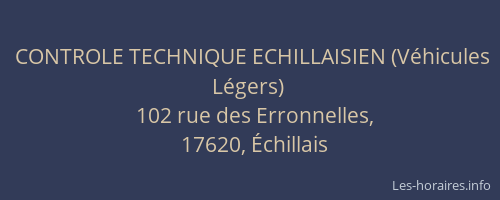 CONTROLE TECHNIQUE ECHILLAISIEN (V&eacute;hicules L&eacute;gers)