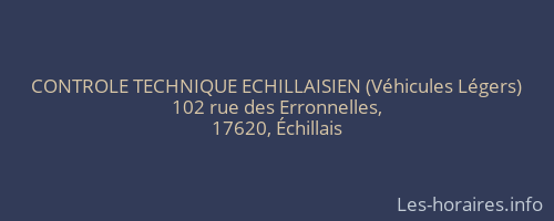 CONTROLE TECHNIQUE ECHILLAISIEN (Véhicules Légers)