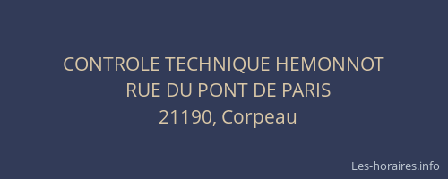 CONTROLE TECHNIQUE HEMONNOT