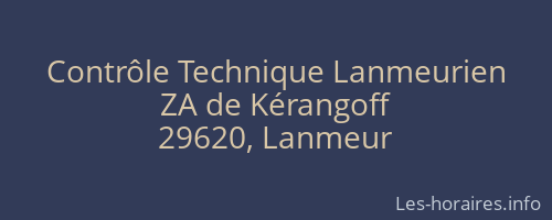 Contrôle Technique Lanmeurien