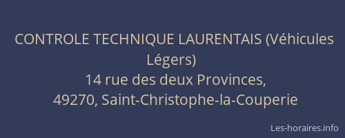 CONTROLE TECHNIQUE LAURENTAIS (Véhicules Légers)