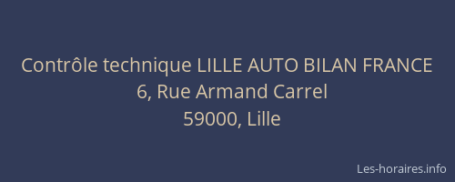 Contrôle technique LILLE AUTO BILAN FRANCE