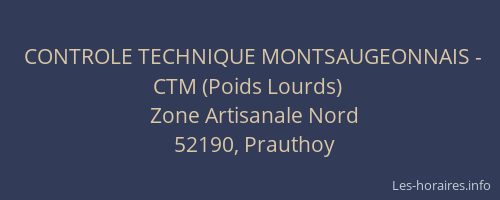 CONTROLE TECHNIQUE MONTSAUGEONNAIS - CTM (Poids Lourds)