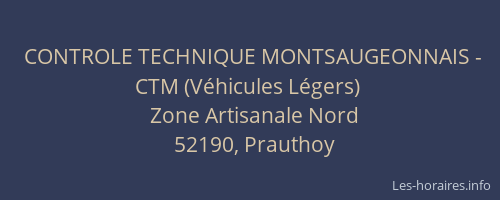 CONTROLE TECHNIQUE MONTSAUGEONNAIS - CTM (V&eacute;hicules L&eacute;gers)