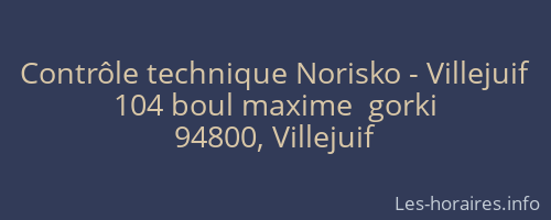 Contrôle technique Norisko - Villejuif
