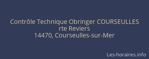 Contrôle Technique Obringer COURSEULLES