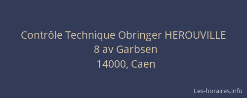 Contrôle Technique Obringer HEROUVILLE