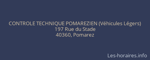 CONTROLE TECHNIQUE POMAREZIEN (Véhicules Légers)