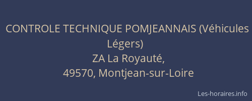 CONTROLE TECHNIQUE POMJEANNAIS (Véhicules Légers)