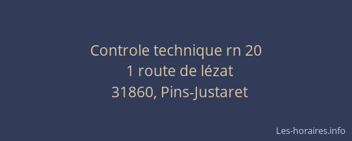 Controle technique rn 20
