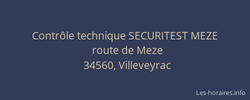 Contrôle technique SECURITEST MEZE