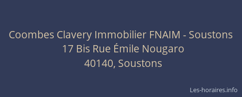 Coombes Clavery Immobilier FNAIM - Soustons