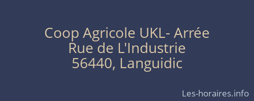 Coop Agricole UKL- Arrée