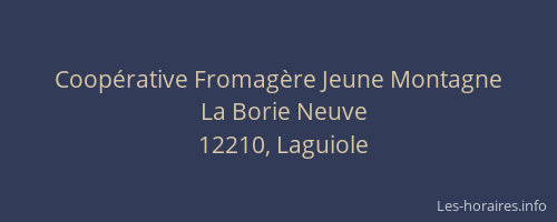 Coop&eacute;rative Fromag&egrave;re Jeune Montagne
