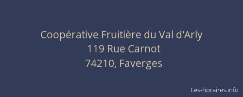 Coop&eacute;rative Fruiti&egrave;re du Val d'Arly