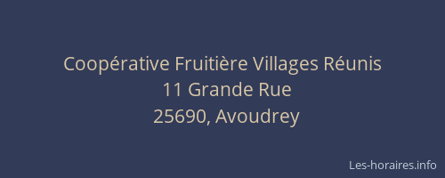 Coopérative Fruitière Villages Réunis