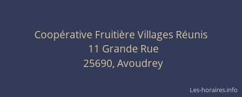 Coop&eacute;rative Fruiti&egrave;re Villages R&eacute;unis