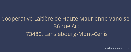 Coop&eacute;rative Laiti&egrave;re de Haute Maurienne Vanoise