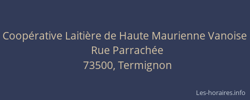 Coop&eacute;rative Laiti&egrave;re de Haute Maurienne Vanoise