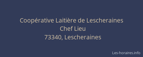 Coop&eacute;rative Laiti&egrave;re de Lescheraines