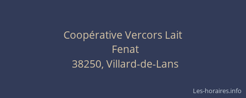 Coop&eacute;rative Vercors Lait