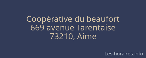 Coopérative du beaufort