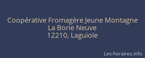 Coopérative Fromagère Jeune Montagne