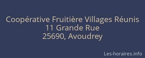 Coopérative Fruitière Villages Réunis