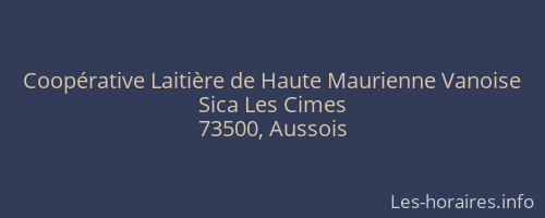 Coopérative Laitière de Haute Maurienne Vanoise