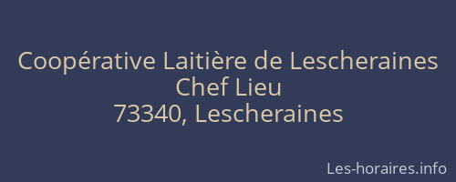 Coopérative Laitière de Lescheraines