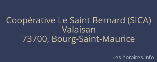Coopérative Le Saint Bernard (SICA)