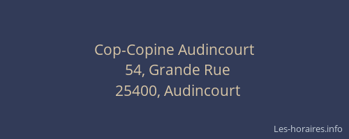 Cop-Copine Audincourt