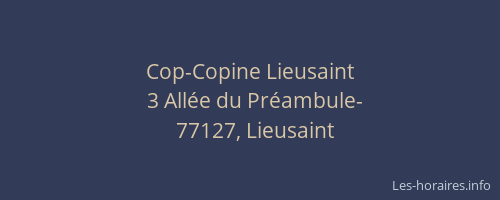 Cop-Copine Lieusaint