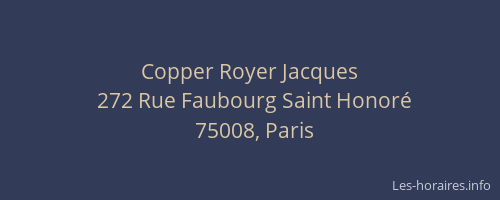 Copper Royer Jacques