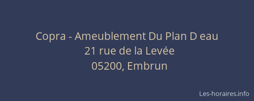 Copra - Ameublement Du Plan D eau