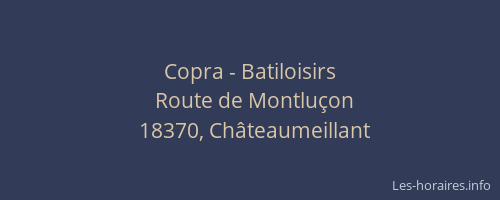 Copra - Batiloisirs