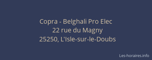 Copra - Belghali Pro Elec